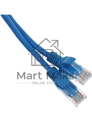 Патч-корд UTP Cablexpert кат.5e, 0.5м, литой, многожильный (синий)