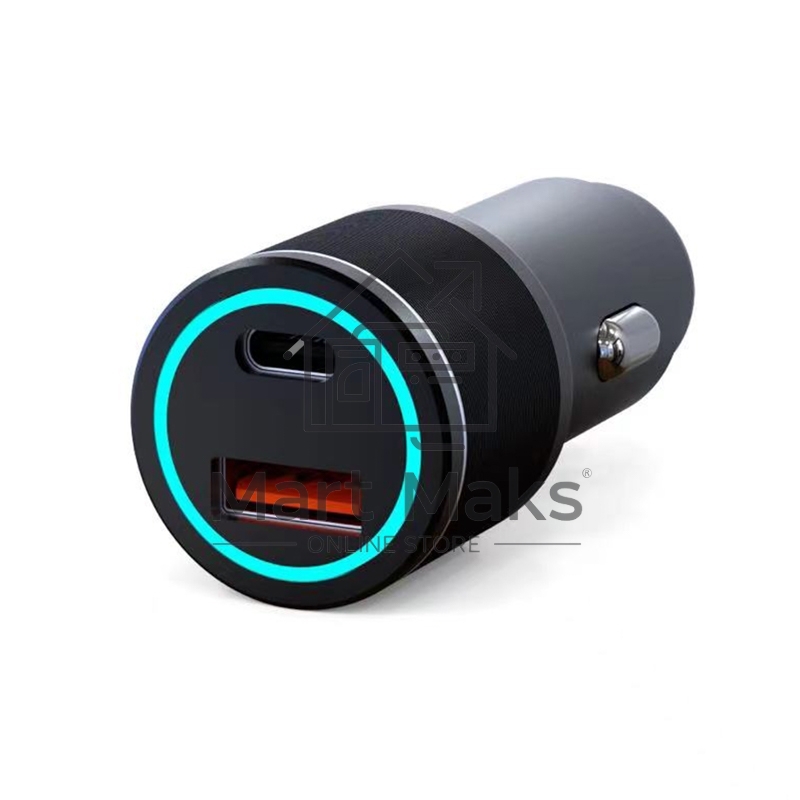 Автомобильное зарядное устройство c двумя портами Rexant (USB-C + USB-A) c LED-подсветкой, 68Вт