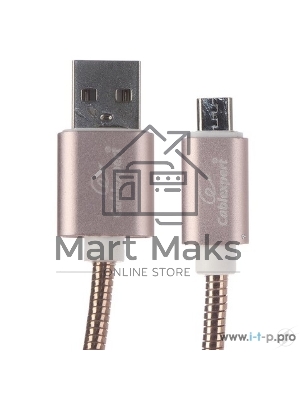 Кабель USB2.0 Cablexpert CC-G-mUSB02Cu-1M, AM/microB, серия Gold, длина 1м, золото, блистер