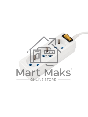 Удлинитель PROconnect 3 гнезда, 1.5 м, 3х0.75 мм², с/з, с кнопкой, белый