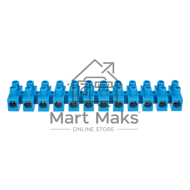 Клеммная винтовая колодка KВ-25 10-25, ток 60 A, полиэтилен синий Rexant (10 шт./уп.)