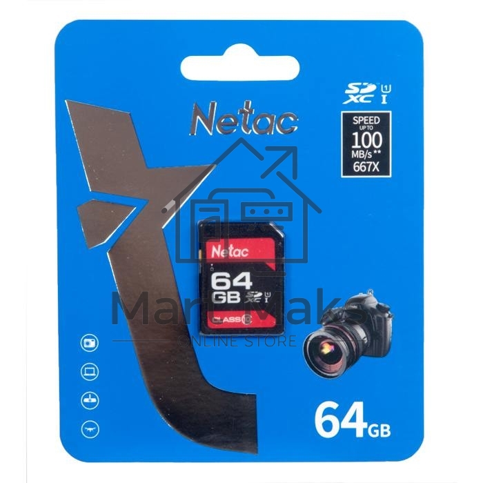 Флеш карта SDHC 64GB Netac Class 10 UHS-I U1 P600 NT02P600STN-064G-R