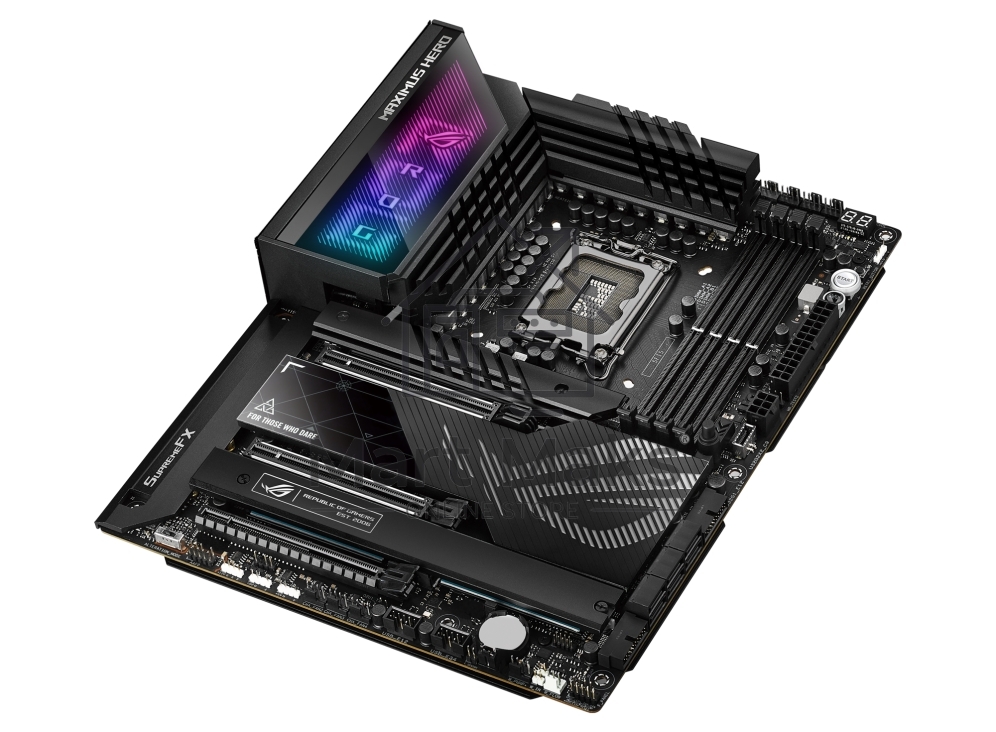 Материнская плата ASUS ROG MAXIMUS Z790 HERO, LGA 1700, Intel Z790, 4xDDR5, 6xSATA, 3xM.2, 1xPCIe 4.0 x4, 1xPCIe 5.0 x8, 1xPCIe 5.0 x16, 1xHDMI, 2xUSB-C 3.2 Gen 2, 1x 2.5Gb LAN, 4xUSB-A 3.2 Gen 1, 5xUSB-A 3.2 Gen 2, 5x3.5 мм, 7.1, Standard-ATX