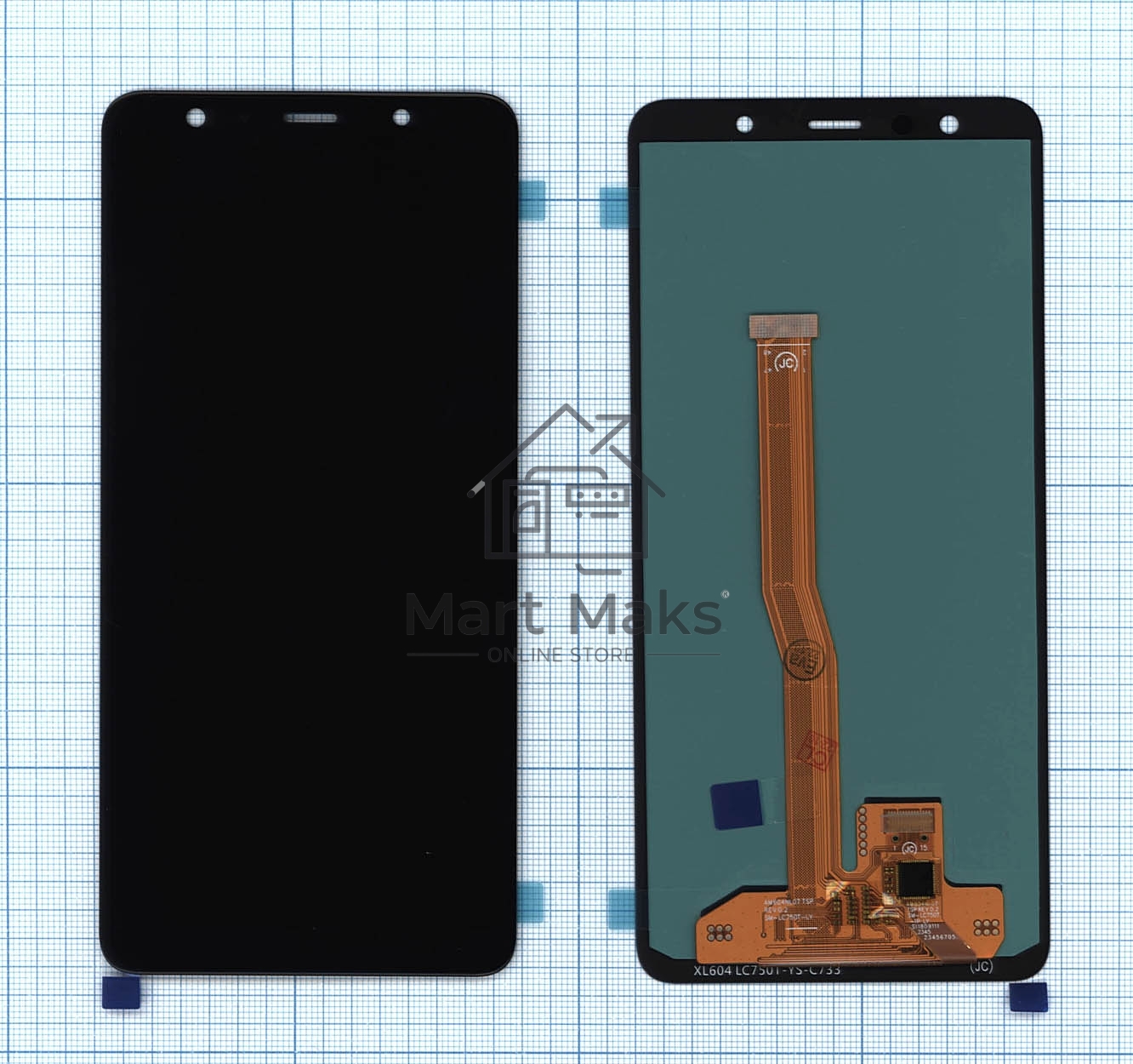 Дисплей для Samsung Galaxy A7 SM-A750F (2018) (OLED Full Size) черный