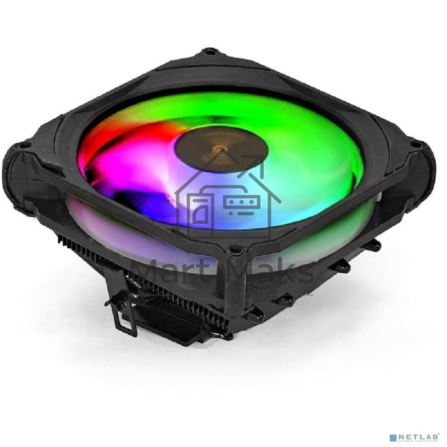 Кулер для процессора ExeGate Dark Magic EE400XL-PWM.RGB черный, 120 мм, алюминий, 2000 об/мин, 24 дБ, 4 pin, 125 Вт, 67 мм