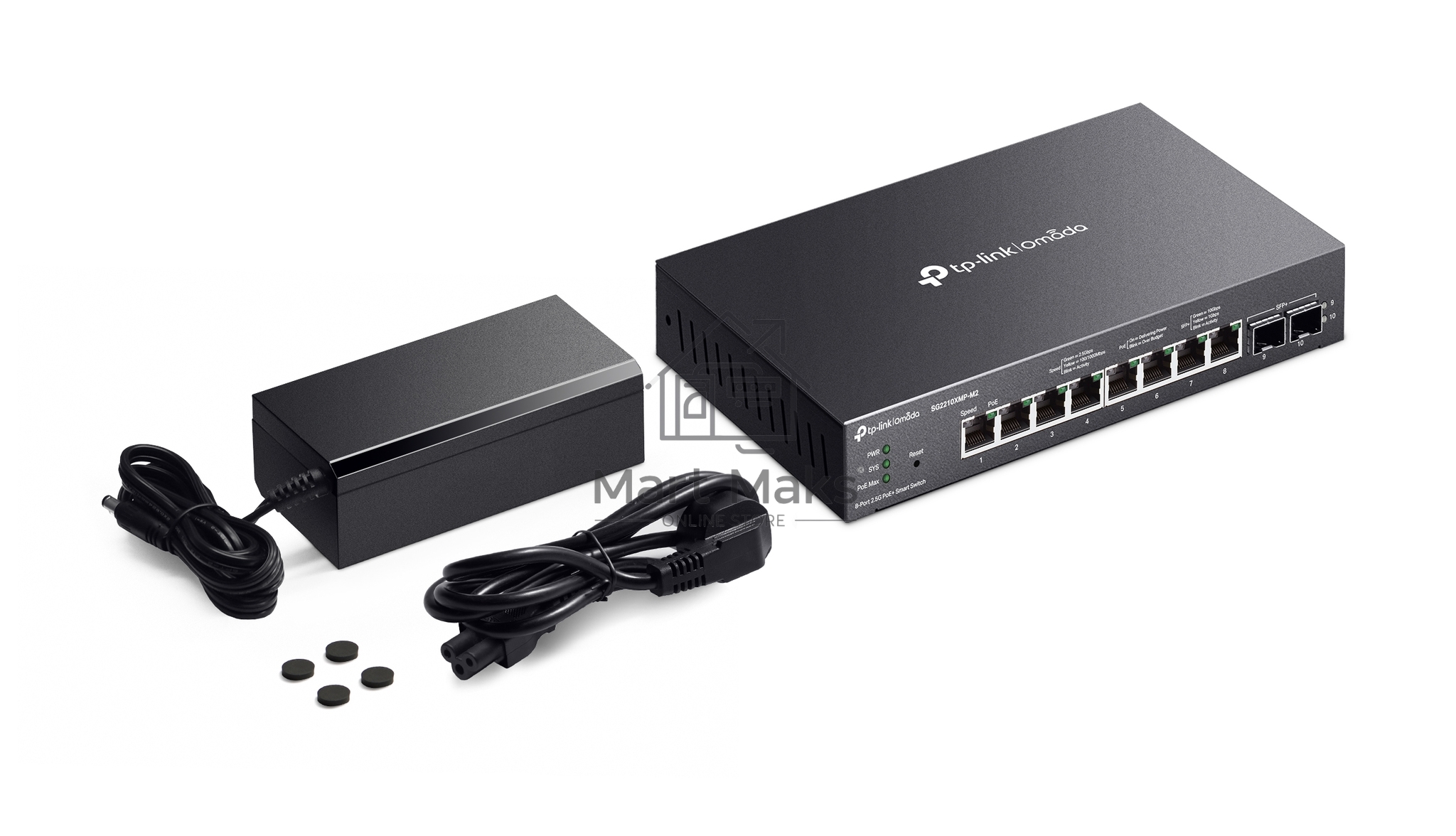 Коммутатор TP-Link SG2210XMP-M2, Smart линейки Omada с 8 портами PoE+ 2,5 Гбит/с и 2 портами SFP+
