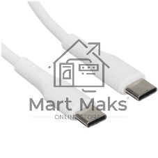 Кабель USB2.0 Cablexpert CC-USB2S-CMCM-1M-W Type-C/Type-C, 3А, 65Вт, PD/QC3.0, силиконовый, 24AWG, медь, 1м, белый, пакет