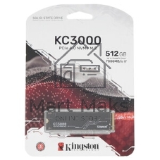 Накопитель SSD Kingston 512Gb M.2 KC3000 SKC3000S/512G (PCI-E 4.0 x4, up to 7000/3900Mbs, 3D TLC, NVMe, 400TbW, Phison E18, 22х80мм, LP heatsink)