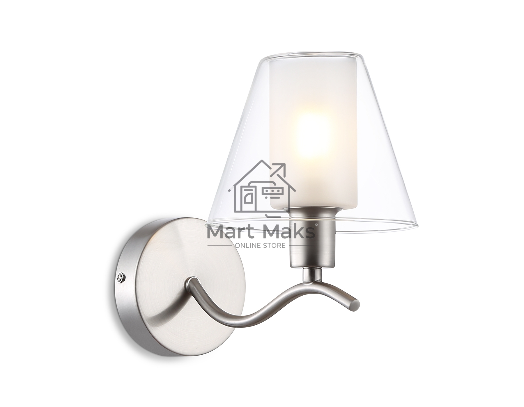Настенный светильник Ambrella light LH57085 SN/FR никель/белый матовый E14 max 40W 230*140*200