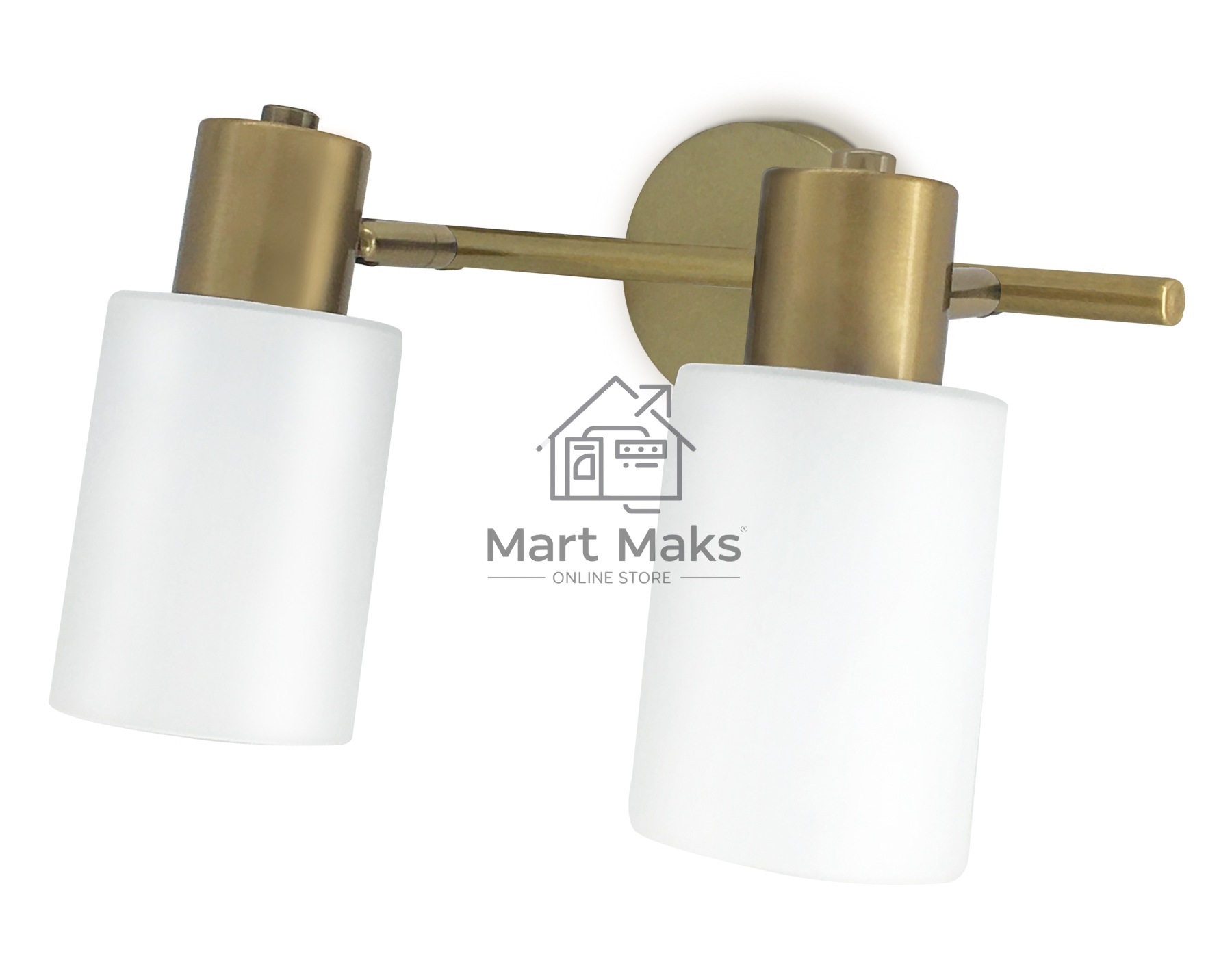 Светильник Ambrella light TR3969/2 BS/FR латунь/белый матовый  E27*2 max 40W 260*80*210