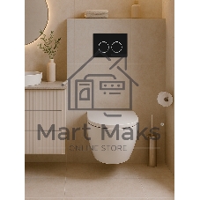 Инсталляция с унитазом комплект BAU IDEAL 6 в 1: унитаз подвесной безободковый торнадо Bau Hotel 53х36, быстросъемное сиденье микролифт, кнопка смыва BAU Round, черная матовая