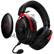 Гарнитура HyperX Cloud III S Wireless чёрный/красный, беспроводная, радиоканал, до 120 ч, съёмный микрофон, совместимость с PS5