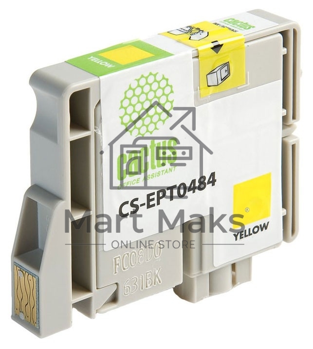 Картридж струйный Cactus CS-EPT0484 желтый (14,4 мл) для Epson Stylus Photo R200/R220/R300/R320/R340/RX500/RX600/RX620/RX640