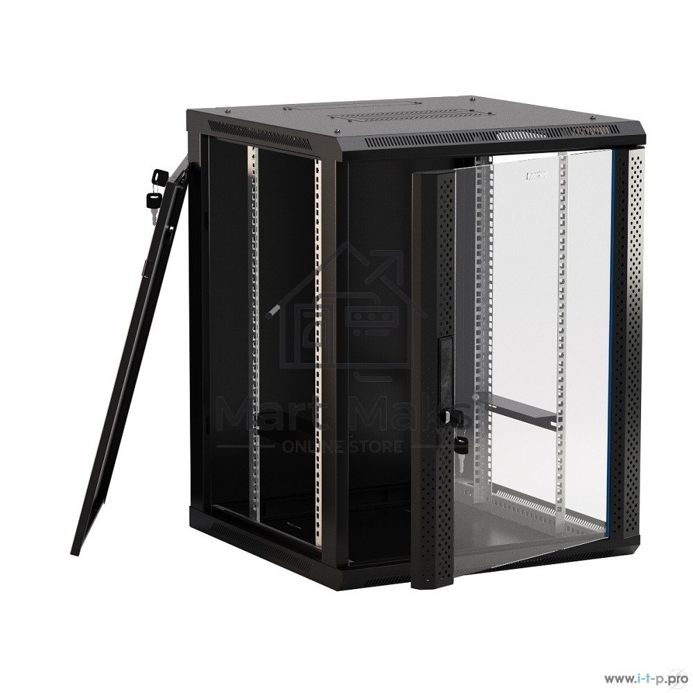 Шкаф настенный Hyperline TWB-0645-GP-RAL9004 19-дюймовый (19