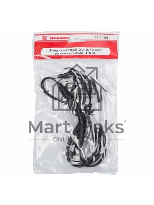 Шнур сетевой, вилка угловая - евроразъем С7, кабель 2x0,75 мм², длина 1,5 метра (PVC пакет) Rexant