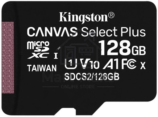 Флеш карта Kingston 128GB micSDXC Canvas Select Plus 100R A1 C10 Single Pack w/o ADP EAN: 740617299076