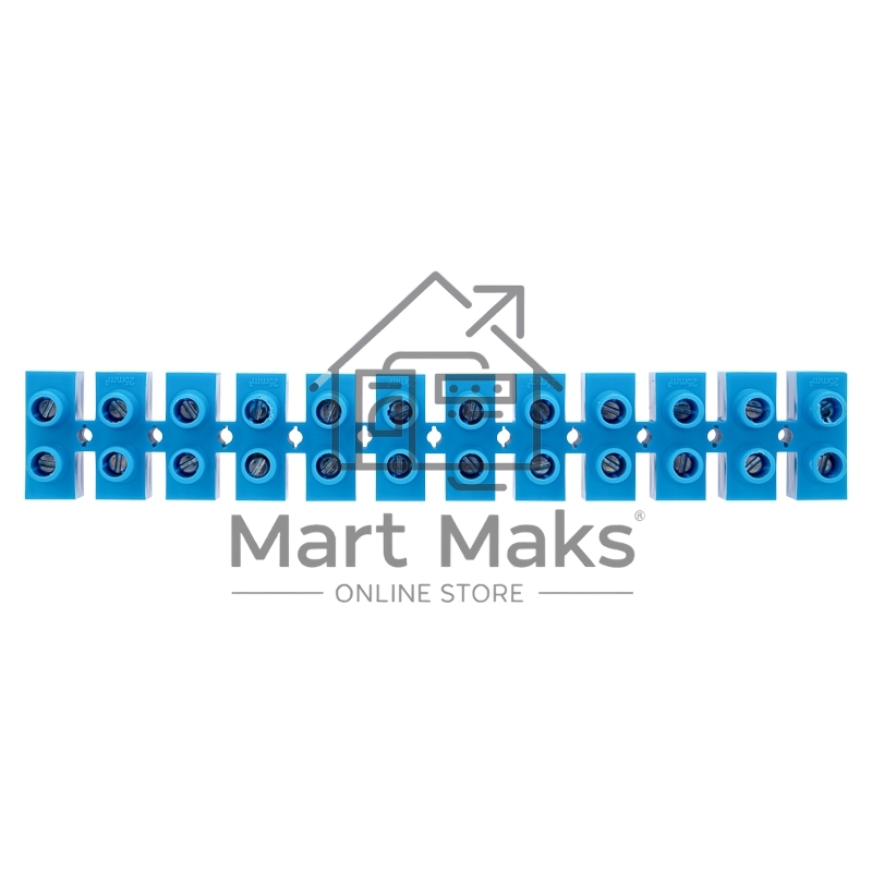 Клеммная винтовая колодка KВ-25 10-25, ток 60 A, полиэтилен синий Rexant (10 шт./уп.)