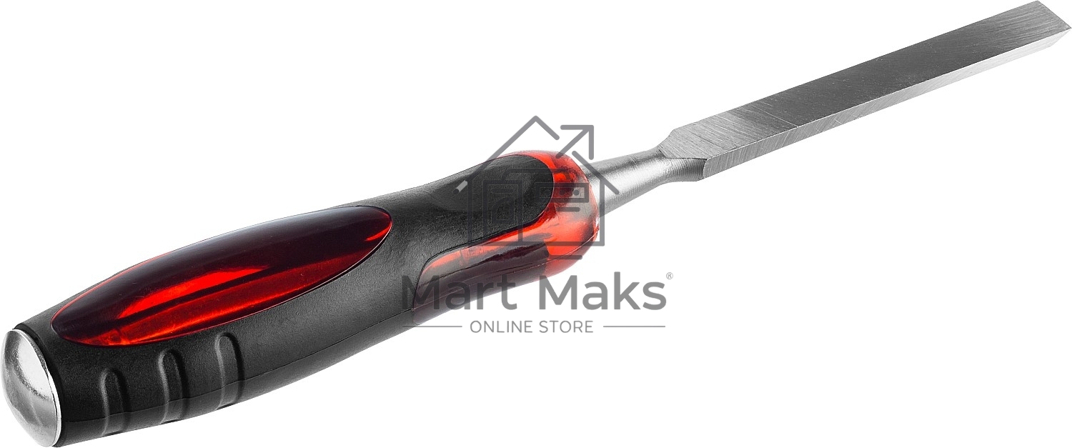 Стамеска MIRAX 1810-12 с двухкомпонентной прозрачной рукояткой, 12мм