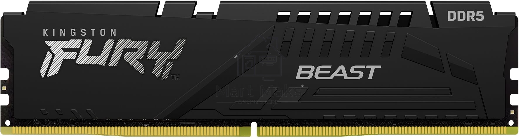 Оперативная память Kingston Fury Beast, DDR5, 16GB (1x16GB), 5600MHz, CL40, DIMM, с радиаторами, черный