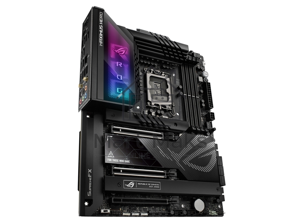 Материнская плата ASUS ROG MAXIMUS Z790 HERO, LGA 1700, Intel Z790, 4xDDR5, 6xSATA, 3xM.2, 1xPCIe 4.0 x4, 1xPCIe 5.0 x8, 1xPCIe 5.0 x16, 1xHDMI, 2xUSB-C 3.2 Gen 2, 1x 2.5Gb LAN, 4xUSB-A 3.2 Gen 1, 5xUSB-A 3.2 Gen 2, 5x3.5 мм, 7.1, Standard-ATX