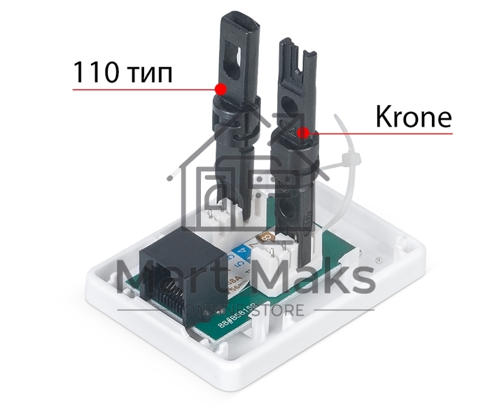 Розетка в сборе Cabeus, 1x RJ45(8P8C), кат. 6, неэкр., внешняя, белый, (WS-8P8C-Cat.6-1)