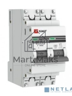 Выключатель автоматический модульный 2п C 6А 4.5кА ВА 47-63 PROxima EKF mcb4763-2-06C-pro