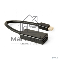 Переходник miniDisplayPort -> DisplayPort, Cablexpert A-mDPM-DPF4K-01, 4K, 20M/20F, длина 16см, черный, пакет
