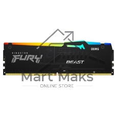 Оперативная память Kingston Fury Beast, DDR5, 64Gb (2x32Gb), 6000MHz, CL30, DIMM, с радиаторами, черный