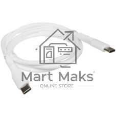 Кабель USB2.0 Cablexpert CC-USB2S-CMCM-1M-W Type-C/Type-C, 3А, 65Вт, PD/QC3.0, силиконовый, 24AWG, медь, 1м, белый, пакет