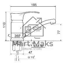 SL86-004FBS-15 Смеситель для кухни, ø35