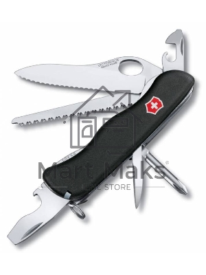 Нож перочинный Victorinox Trailmaster One Hand Wavy Edge (0.8463.MW3) 111мм 12функций черный карт.коробка