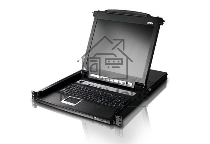 КоммутаторATEN 16P CAT5 HIGH DENSITY DUAL RAIL LCD OVER IP 17INCH.
