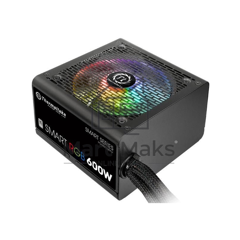 Блок питания Thermaltake Smart RGB (PS-SPR-0600NHSAWE-1), 600Вт, 80 PLUS, 120мм, черный
