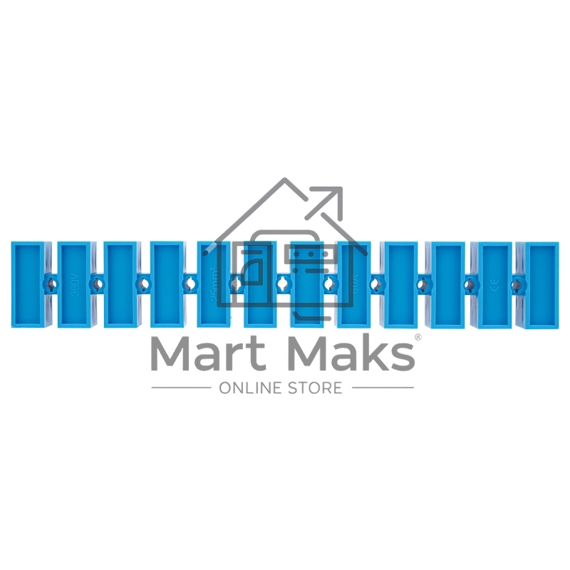 Клеммная винтовая колодка KВ-25 10-25, ток 60 A, полиэтилен синий Rexant (10 шт./уп.)