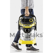 Строительный пылесос Karcher WD 5 S V-25/5/22 желтый, 1100 Вт, уборка сухая/сбор воды, пылесборник мешок/контейнер, 25 л