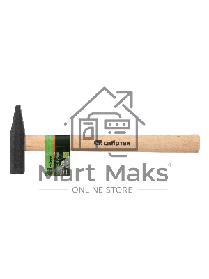 Молоток Сибртех слесарный, 400 г, квадратный боек, деревянная рукоятка