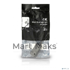 Переходник miniDisplayPort -> DisplayPort, Cablexpert A-mDPM-DPF4K-01, 4K, 20M/20F, длина 16см, черный, пакет