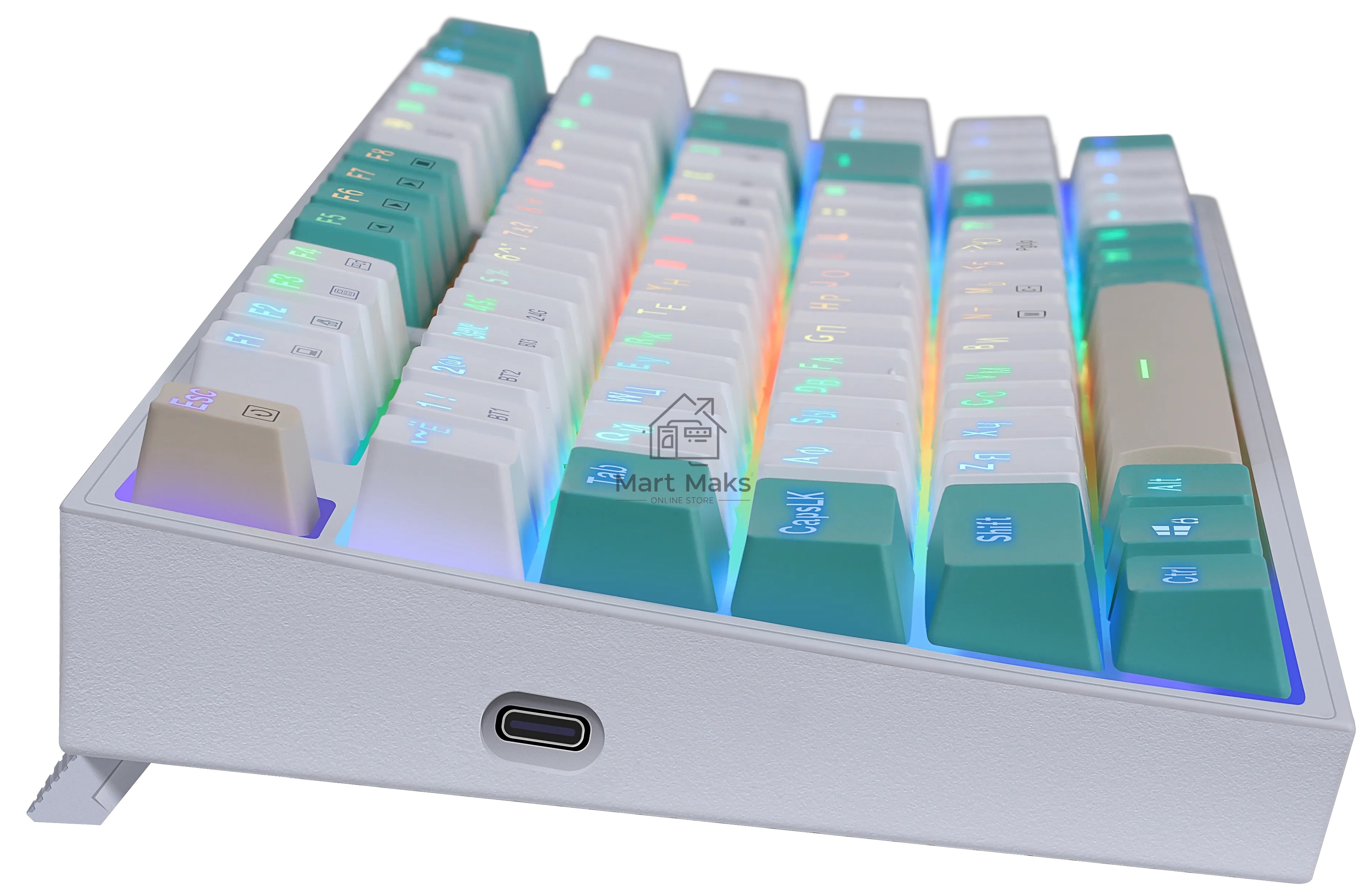 Клавиатура Defender REDRAGON VEIGAR беспроводная USB, Bluetooth/Радиоканал, бело-голубая