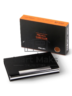 Визитница настольная Deli 7628 кожа искусственная, черный