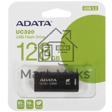 Флешка USB ADATA UC320 (UC320-128G-RBK/BK), 128Gb, USB 3.2, R/W 100/30, черный