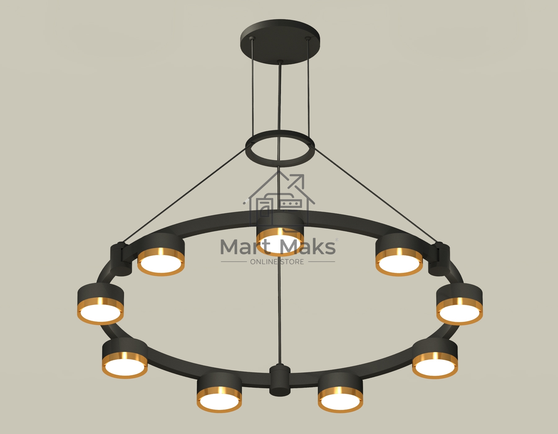 Светильник Ambrella light XR92051802/9 SBK/PYG черный песок/золото желтое полированное GX53 (A9205, C9242, N8124)