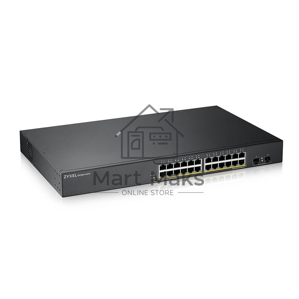 Коммутатор Smart L2 PoE+ Zyxel GS1900-24HPv2, rack 19