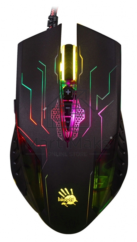 Мышь проводная A4Tech Bloody Q51 черный, 3200 dpi, USB, кнопки - 8