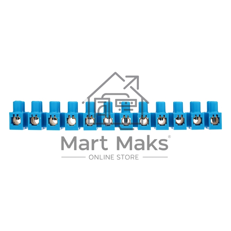 Клеммная винтовая колодка KВ-25 10-25, ток 60 A, полиэтилен синий Rexant (10 шт./уп.)