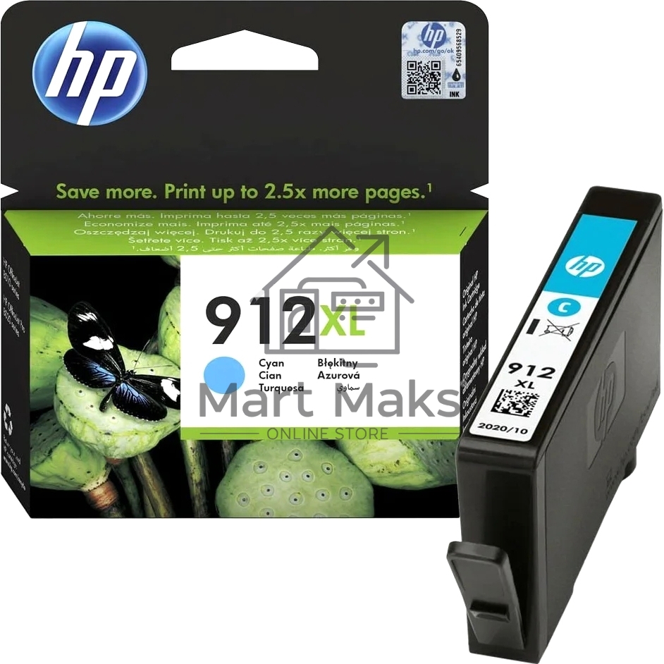 Картридж струйный HP 912 3YL81AE голубой (825стр.) для HP OfficeJet 801x/802x