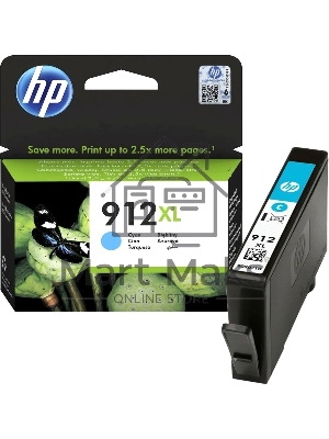 Картридж струйный HP 912 3YL81AE голубой (825стр.) для HP OfficeJet 801x/802x