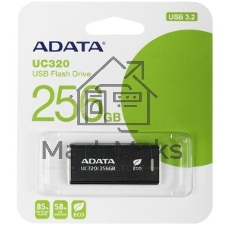 Флешка USB ADATA UC320 (UC320-256G-RBK/BK), 256Gb, USB 3.2, R/W 100/30, черный