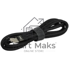 Кабель OLMIO BOLT, Type-C - Type-C, 60W, 1.2м, тканевая оплетка, черный