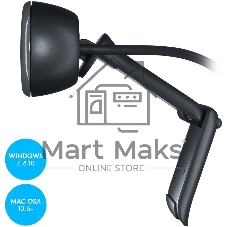 Веб-камера Logitech C270 HD 1280x720, 30 кадр/с, USB Type-A, микрофон (шумоподавление), автоосвещение, универсальное крепление