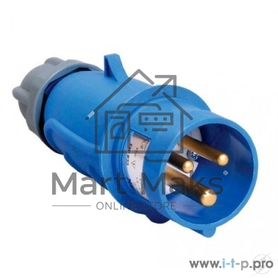 Вилка Iek PSN01-032-3 переносная ССИ-023 32А-6ч/200-250В 2Р + РЕ IP44 MAGNUM ИЭК